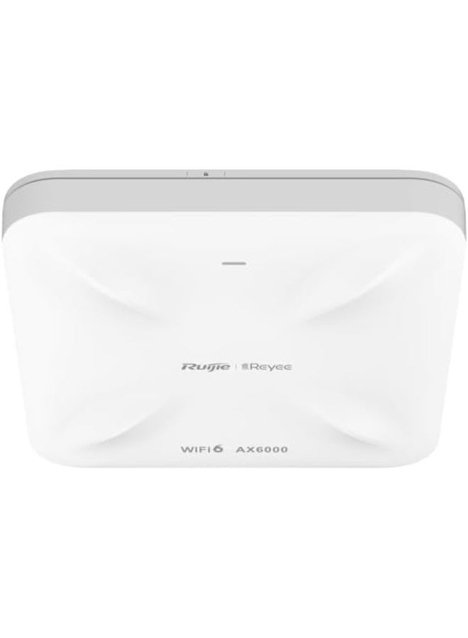 Ruijie نقطة وصول السقف عالية الكثافة RG-RAP2260(H) من Reyee Wi-Fi 6 AX6000، 802.11ax (Wi-Fi 6)، 5.95Gbps، 2x 100M/1000/2500 Base-T Ports، 4x4 MIMO (2.4 GHz & 5 GHz)، 512/130 عملاء موصى بهم، هوائي متعدد الاتجاهات مدمج، PoE++ (48V/1A)، درجة حرارة التشغيل: 0°C~40°C، معتمد من CE و RoHS - Image 2